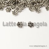 20 coppette copriperla in metallo argento antico 6x2.8mm
