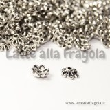 20 coppette copriperla in metallo argento antico 6x2.8mm