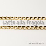 1 metro di Catena in Alluminio Gold Plated maglia ritorta  6x3.5mm