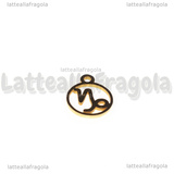 Charm Segno Zodiacale Capricorno in Acciaio Inox Dorato 13.4x10.8mm 