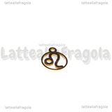 Charm Segno Zodiacale Leone in Acciaio Inox Dorato 13.4x10.8mm 