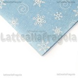 Foglio in Feltro Azzurro Fantasia Neve 30x30cm spessore 1mm