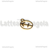 Charm Segno Zodiacale Sagittario in Acciaio Inox Dorato 13.4x10.8mm 