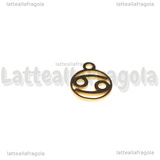 Charm Segno Zodiacale Cancro in Acciaio Inox Dorato 13.4x10.8mm 