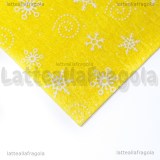 Foglio in Feltro Giallo Fantasia Neve 30x30cm spessore 1mm