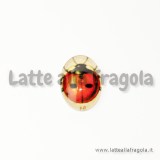 Cammeo ovale in vetro con Coccinella 18x13mm
