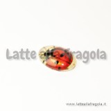 Cammeo ovale in vetro con Coccinella 18x13mm