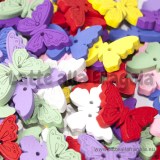 10 Bottoni Farfalle in legno colori vari 24x18mm