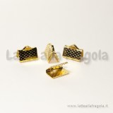 Capocorda per organza in metallo gold plated 10x8mm