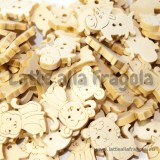 10 Bottoni Animali in legno naturale