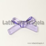 Connettore Fiocco in plastica viola trasparente foro passante 34x20mm