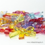 Connettore Fiocco in plastica viola trasparente foro passante 34x20mm