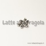 Spaziatore double-face ape in metallo argento antico 14x12mm