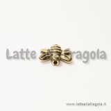 Spaziatore double-face ape in metallo oro antico 14x12mm