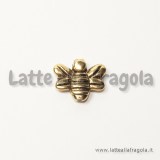 Spaziatore double-face ape in metallo oro antico 14x12mm