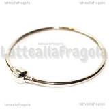 Bracciale rigido con chiusura in ottone argentato 20cm