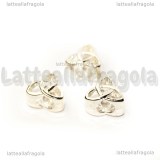 Triquetra foro largo in metallo silver plated 11x8mm