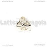 Triquetra foro largo in metallo silver plated 11x8mm