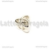 Triquetra foro largo in metallo silver plated 11x8mm