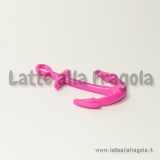 Ciondolo Ancora in metallo smaltato fucsia 33x25mm