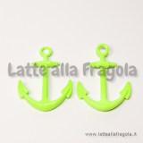 Ciondolo Ancora in metallo smaltato verde 33x25mm