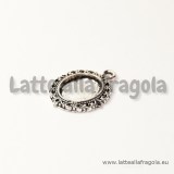 Base Cammeo Ovale Argento Antico 18x14mm adatta per cammei 10x7.8mm