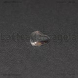 Cabochon Cuore in vetro trasparente effetto lente 10mm