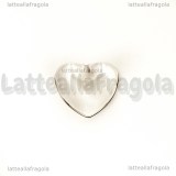 Cabochon in vetro trasparente Cuore effetto lente 18x17mm