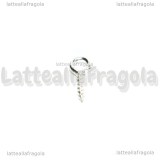 30 Ganci a vite con occhiello 10x4mm in metallo Silver Plated