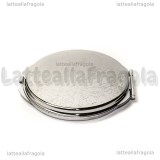 Doppio specchietto in metallo argentato tondo 60mm