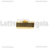 10 Capocorda per organza in metallo Gold Plated 16x7.5mm