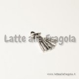 Charm vestito di Cenerentola in metallo argento antico 19x13mm