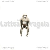 Charm Dente in metallo argento antico 20x8mm