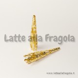 Coppetta filigranata a cono in metallo gold plated 40x9mm