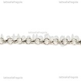 1 Metro di Catena maglie tonde 2.5mm in metallo silver plated