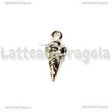 Charm Cono Gelato 3d in metallo argentato 19x8mm