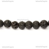 5 Perle in Pietra Lavica 6mm