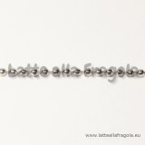 1 Metro di Catena a pallini in metallo toni argentati 2mm