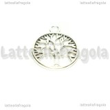 Charm Cerchio Albero della Vita in metallo argento antico 24x20mm