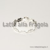 Set mezza ampolla semisfera in vetro 25mm con base merlettata Silver Plated