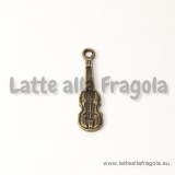 Ciondolo Violino in metallo color bronzo 22x6mm