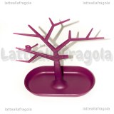 Espositore Albero con uccellino per orecchini e collane in acrilico rosa