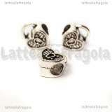 Cuore Lucchetto foro largo in metallo argento antico 12x10mm