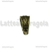 Portapendente decorato in metallo color bronzo 14x7mm