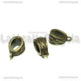 Portapendente decorato in metallo color bronzo 14x7mm