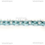 1 metro di Catena in alluminio azzurro maglie ovali 8x5.5mm