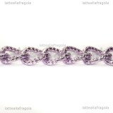 1 metro di Catena in alluminio rosa maglie puntinate ritorte 13x8.5mm