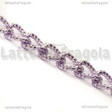 1 metro di Catena in alluminio rosa maglie puntinate ritorte 13x8.5mm 