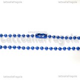 Collana in metallo blu con catenina pallini 2mm 700mm