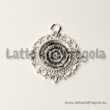 Base tonda in metallo Silver Plated per cammei da 15mm